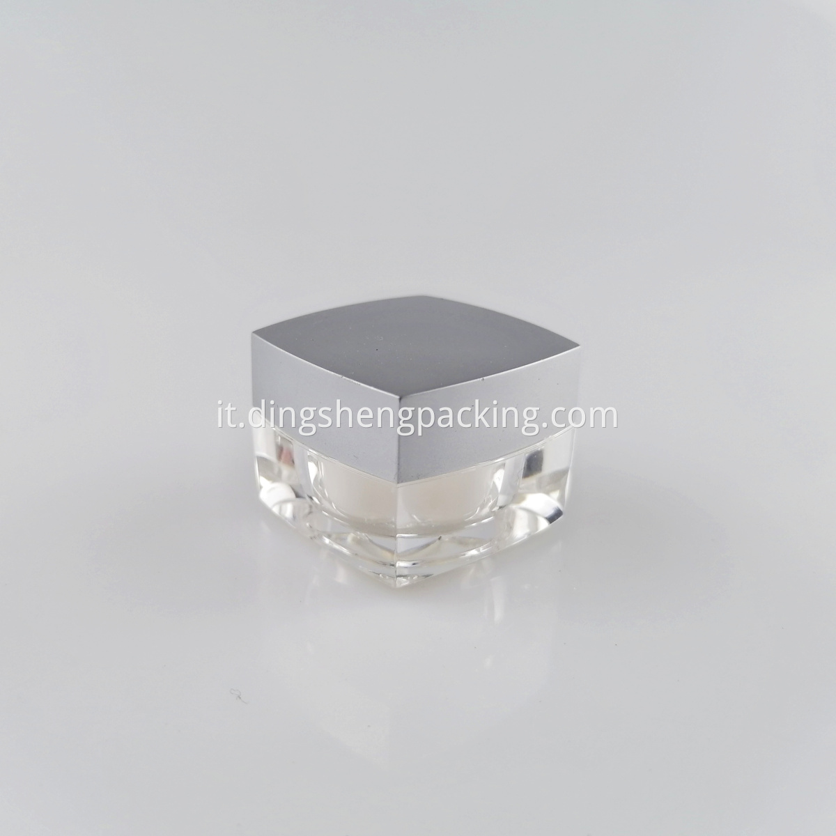 Black Clear Square Acrylic Cream Jar